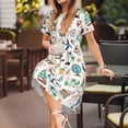 thumbnail image 3 of Susaid Travel1 Pattern Women's Casual Floral Print Crewneck Short Sleeve A Line Boho Maxi Dress, 3 of 6