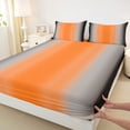 thumbnail image 3 of Homewish Orange Black Gray Twin Sheet Sets,Stripes Print Twin Fitted Sheet,Abstract Geometric Aesthetic Flat Sheet For Kids,Microfiber Bedroom Decor,3-Piece, 3 of 7