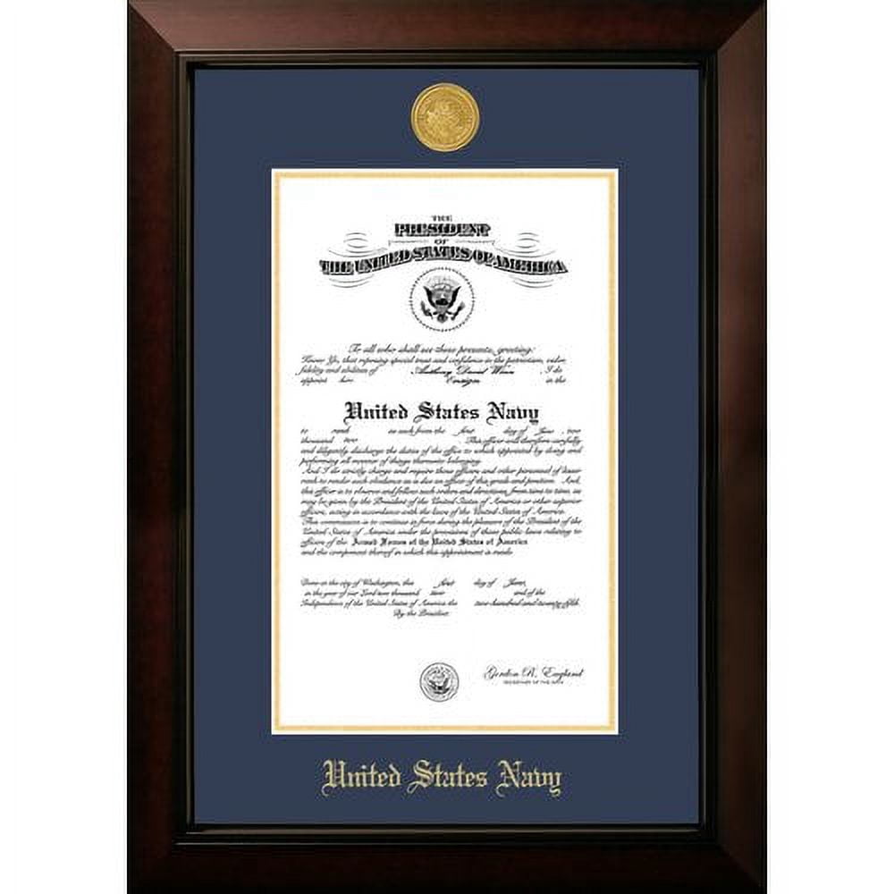 Campus Images NACLG00211x14 11 x 14 in. Patriot Frames Navy Certificate Legacy Black Cherry Frame with Silver Medallion