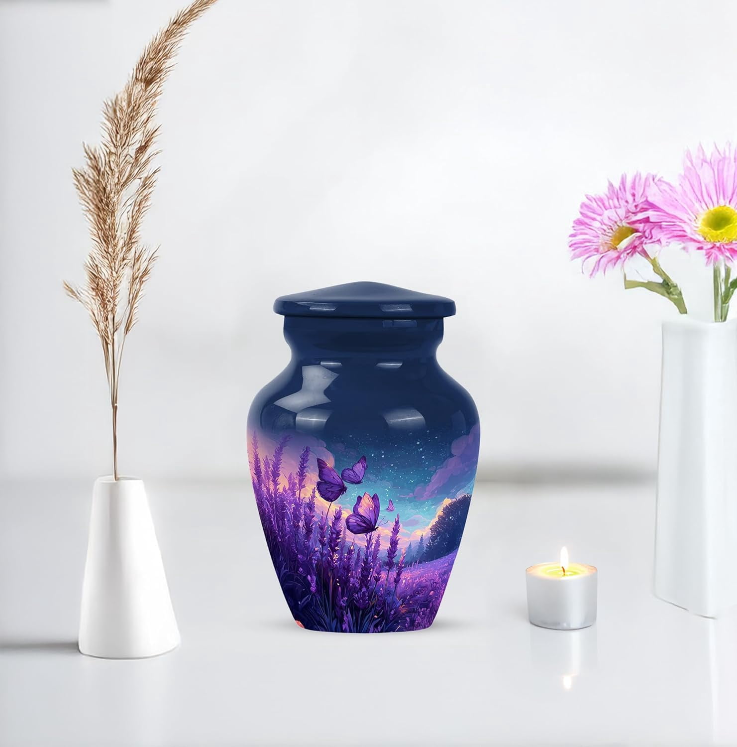 Purple Butterfly Cremation Urns for Adults Male & Female - Mini Keepsake Urns for Human Ashes - Male & Female - Small Urn - Urn for Human Ashes Female and Male -Size 3 Inch Pack of 2