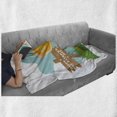 thumbnail image 6 of St. Patrick's Day Soft Flannel Fleece Throw Blanket, Leprechaun with Costume Holding Large Shamrock Gold Coin on Hill, Cozy Plush for Indoor and Outdoor Use, 70" x 90", Multicolor, by Ambesonne, 6 of 6