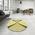 thumbnail image 4 of Ahgly Company Machine Washable Indoor Square Transitional Sun Yellow Area Rugs, 8' Square, 4 of 7