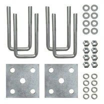 U Bolts & Plate Kit for Boat Trailer Axle Leaf Springs Galvanized Zinc, 2 1/8"W x 4 3/4"L