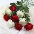 thumbnail image 5 of ZOELNIC White Fake Roses Artificial Flowers - 16 Pcs Fake Artificial Roses Silk Flowers with Stems for Home Wedding Hotel Office Centerpiece Decor, 5 of 8