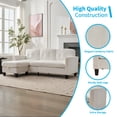 thumbnail image 3 of Puremind 76'' Small Sectional Couch, 3-Seater L Shaped Sofa with Storage Ottoman, Corduroy Couches and Sofas for Living Room/Apartment/Office, Beige, 3 of 7