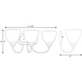 thumbnail image 2 of Heart Collection Three-Light Polished Chrome Etched Glass Farmhouse Bath Vanity Light, 2 of 3