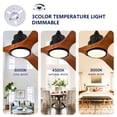 thumbnail image 4 of Eowynic 60 Inch Industrial Ceiling Fans with Lights, 3 Solid Wood Blades, Remote Control, DC Motor, Black, 4 of 11
