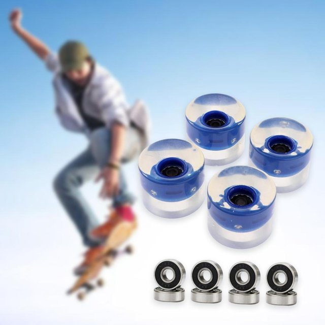 4 Piezas 60mm Skateboard Longboard Ruedas Brillan en Noche 78A para Patinetas, Patinetas Accesorios Repuestos, Rueda Flash PU - oscuro DYNWAVEMX Rueda de patineta iluminada