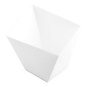 6 oz Square White Plastic Large Girata Dish - 3 1/4" x 2 3/4" x 3" - 100 count box
