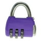 thumbnail image 1 of Candado de combinación de 3 dígitos, de seguridad, resistente, de aleación de zinc, para maletas, color morado, 1 of 8