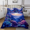thumbnail image 1 of Succulent Bedspread Set Kids Natural Landscape Print Quilt Set Queen for Room Decorative Watercolor Succulent Pattern Coverlet Set Moon And Mountain Decor Bedding Set, 1 of 5