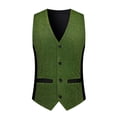 thumbnail image 4 of Mens Sequins Vest formal/Leisure V-neck Shiny Waistcoat Prom Party Tuxedo Size 3XL Green, 4 of 9