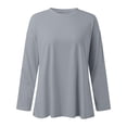 thumbnail image 5 of Kaprioy Crewneck Sweatshirts For Women Fall Fashion Clothes Long Sleeve Casual Shirts Oversized Pullover Tops Grey, S, 5 of 5