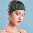 thumbnail image 3 of Diadema elástica de estilo punk con tachuelas metálicas, diadema elástica transpirable para mujer y hombre, ligera, para uso diario (5 colores, 30 g), 3 of 3