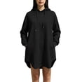 thumbnail image 4 of Jsaierl Womens Long Hoodies Casual Solid Color Hooded Sweatshirt Dress Fashion Pullover Soft Long Sleeve Tops Early Fall Fashion S-5XL, 4 of 6