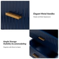 thumbnail image 3 of HULALA HOME Paul Multifunctional 2-Drawer Nightstand with Metal Legs Set of 2 by  NAVY, 3 of 5