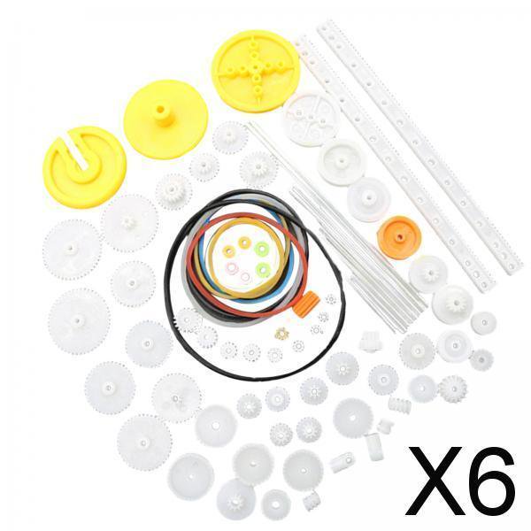 Kits de Paquete de Engranajes Baoblaze 6x 82 Uds Engranaje de Reducción Doble Varios Bujes de Correa de Eje de Engranaje para Coche 6 piezas