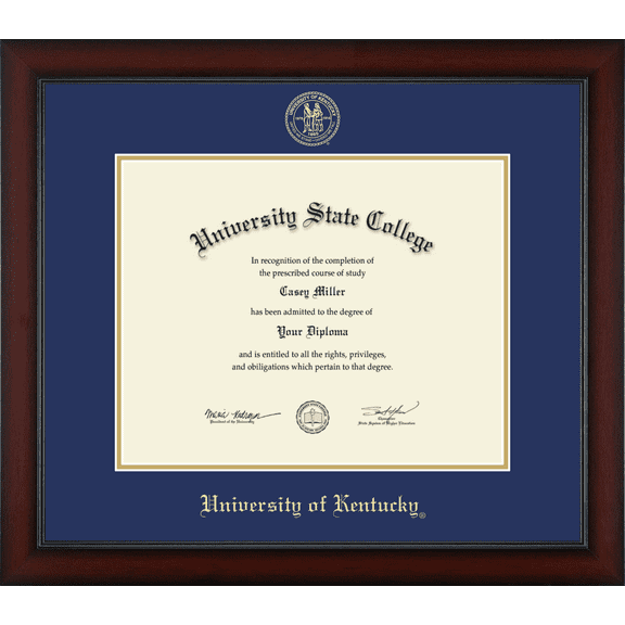 University of Kentucky Diploma Frame, Document Size 15" x 12"