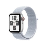 Apple Watch SE (2nd Gen) [GPS + Cellular] Smartwatch with 40mm Silver Aluminum Case with Blue Cloud Sport Loop. Fitness & Sleep Tracker, Crash Detection, Heart Rate Monitor