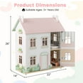 thumbnail image 3 of Gymax Kids Wooden Dollhouse w/ Double-Sided Roofs & Openable Doors Rich Furniture, 3 of 10