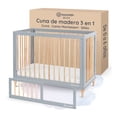 thumbnail image 1 of Cuna de Madera Convertible 3 en 1 Esquimal - Cuna, Cama Montessori y Sillón (Madera-Gris, 125x65 cm), 1 of 7