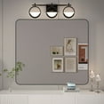thumbnail image 6 of Noir 40" x 36" Vanity Mirror &ndash; Modern, Elegant, Rectangular Wall Mirror with Tempered Glass, Shatterproof, Rust-Resistant, Matte Black Frame for Bathroom, Living Room & Hallway, 6 of 10