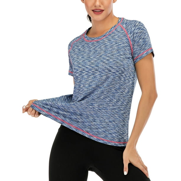Women's Yoga Tops Dri Fit Cool Activewear Workout T-Shirt Slim Fit Yoga  Tops Activewear Sports Top 