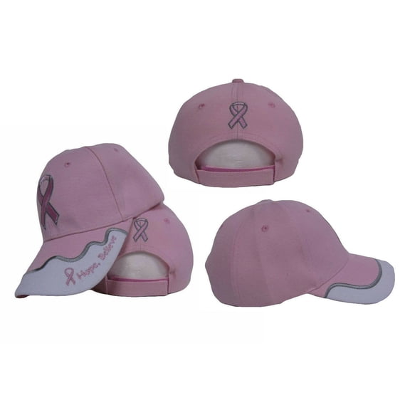 PINK RIBBON BREAST CANCER AWARENESS BASEBALL STYLE EMBROIDERED HAT ball cap RAM