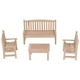 thumbnail image 1 of Muebles en miniatura para casa de muñecas, silla de banco de madera, juego de muebles de jardín para decoración de casa de muñecas a escala 1:12, 4 Uds., 1 of 8