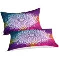 thumbnail image 2 of Bohemian Mandala Duvet Cover with Pillowcases 3D Printed Luxury Soft Bedding Easy Care Set with Zipper Boho Chic Mandala Colorful Flowers Flower Pattern Closure Unique Design Anti-allergic Duve, 2 of 5