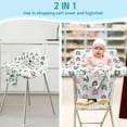 thumbnail image 2 of Shopping Cart Cover for Baby 2-in-15 High Chair Cover with Safety Harness Multifunctional Grey Pattern Cart Covers for Babies Soft Padded Grocery Cart Cover for Baby Boy Girl, 2 of 4