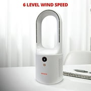 Aiwa Portable Bladeless Fan, Cordless Rechargeable Desk Fan with 6-Speed Settings, White