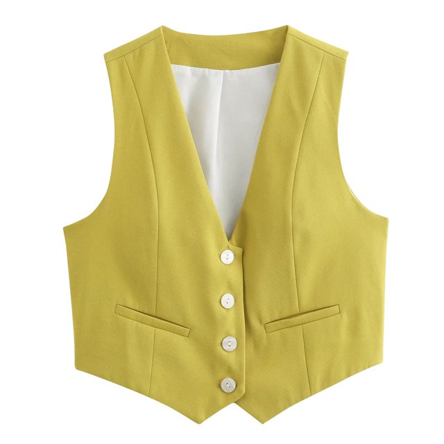 Timegard Tank Top for Women Button up Vests V Neck Slim Sleeveless Solid Color Top Summer Fashion