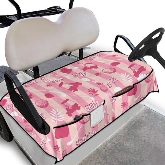 Golf Cart Seat Covers with 4 Pockets Golf Cart Seat Towel Blanket Fits 2-Seat Golf Carts, Golf Cart Accessories