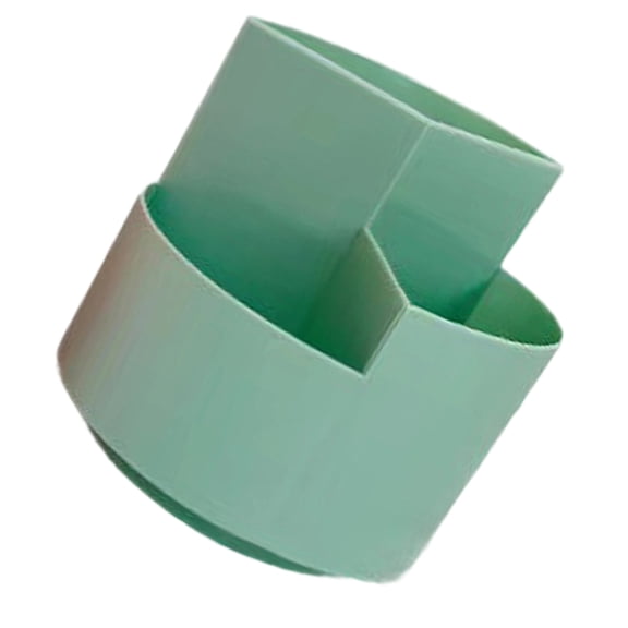 Space Saving Rotating Storage Unit With Partitioned Trays For Home Office Use