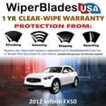 thumbnail image 2 of 2012 Infiniti FX50 Beam Wiper Blades Wipers w/1yr Warranty (Set of 2) (WiperBladesUSA), 2 of 5