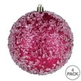 thumbnail image 3 of Vickerman 4.75" Fuchsia Glitter Hail Ball Ornament, 4 per Bag, 3 of 3