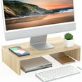 thumbnail image 1 of FITUEYES Computer Monitor Stand Riser for Wide Printer/Laptop/TV Riser Desk for Home and Office Oak, 1 of 7