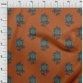 thumbnail image 2 of oneOone Cotton Poplin Fabric Leaves & Floral Block Printed Craft Fabric BTY 56 Inch Wide, 2 of 4
