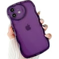 thumbnail image 3 of for iPhone 11 Case (2019 6.1"),Cute Clear Love Case,with Love-Heart Camera Frame Wavy Edge Transparent Full Protective Soft TPU Shockproof Phone Cases Cover for Women Girls Purple, 3 of 14