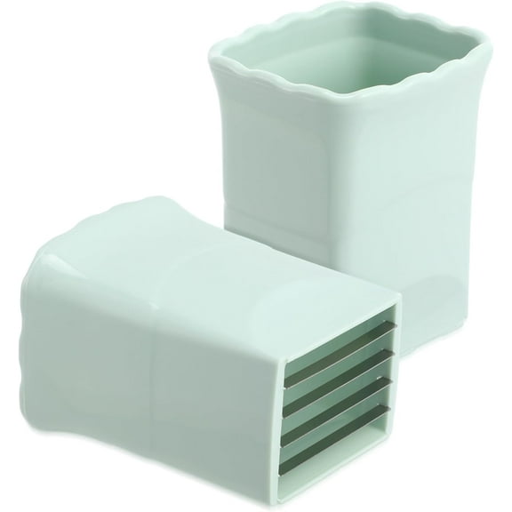 2 Pcs Egg and Fruit Cup Slicer, Stainless Steel Slicer Multifunctional Fruit Cup Cutter for Banana Grape Hard Boiled Eggs Slicer Cup for Kitchen Quickly Making Fruit Vegetable Salad, Green