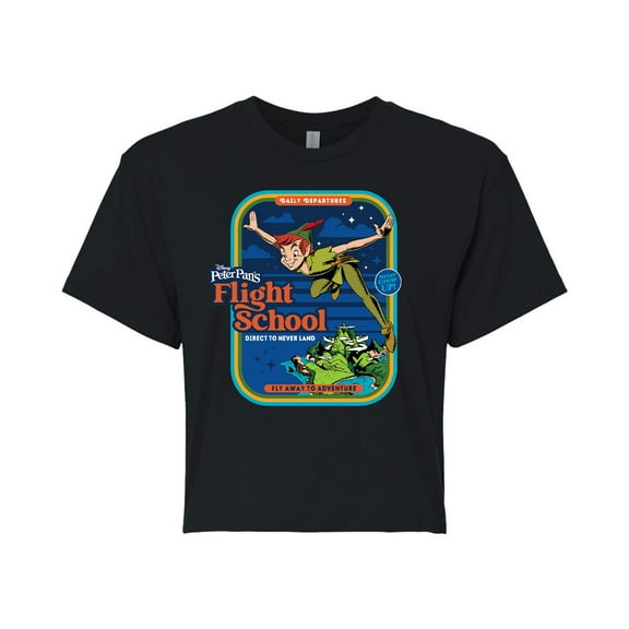 Disney - Peter Pan - Flight School - Fly Away to Adventure - Juniors Cropped Cotton Blend T-Shirt