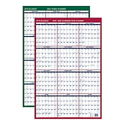 AT-A-GLANCE® Reversible Erasable Academic/Regular Year Wall Calendar, 24