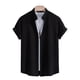 thumbnail image 1 of Playera Elvqul para Hombre Casuales Negro Manga Corta Liso Solapa Botones, 1 of 7