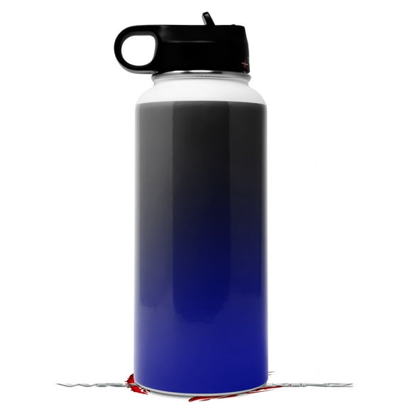 Skin Wrap Decal compatible with Hydro Flask Wide Mouth Bottle 32oz Smooth Fades Blue Black (BOTTLE NOT INCLUDED)