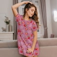 thumbnail image 3 of Daiia Cute Strawberry Print Women's Nightshirt Soft Nightgowns for Women Short Sleeve dress Short-sleeved Sleepwear, 3 of 6