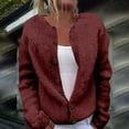 thumbnail image 3 of Cardigan Sweaters for Women Trendy Chunky Knit Cardigan Sweater Button Down Long Sleeve Solid Color Jacket Outerwear, 3 of 4