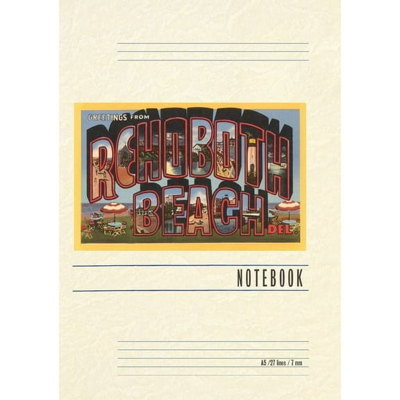 Vintage Lined Notebook Greetings from Rehoboth Beach (Paperback)