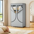 thumbnail image 4 of YOUPINS 5-Tier Clothes Organizer, 3 Hanging Rod Shelf Portable Closet,Home  Storage Pocket Versatile, Gray, 4 of 7