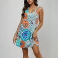 thumbnail image 4 of Ovzne Robes d'Été pour Femmes 2025 Robe pour Femme Robe Décontractée et à la Mode pour Femmes Imprimée Col Rond Sans Manches avec Poche Robe Courte Décontractée Robe Grande Taille Imprimée Liquidation, 4 of 7